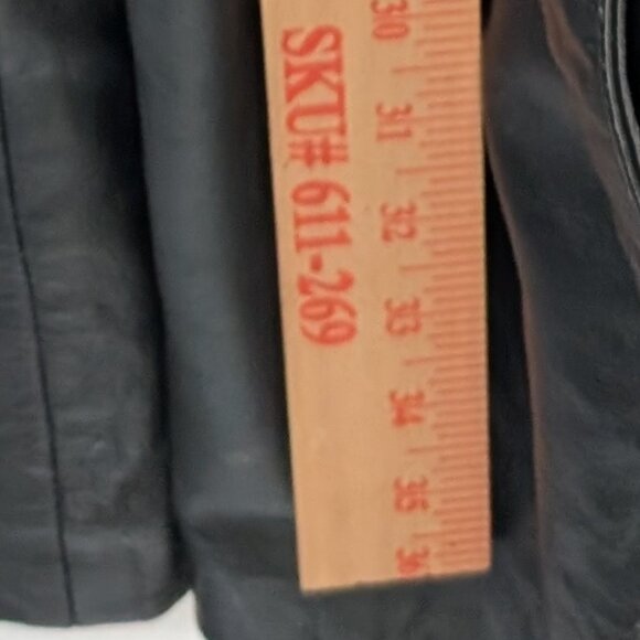 Excelled Women's Black Leather Coat - Picture 3 of 6